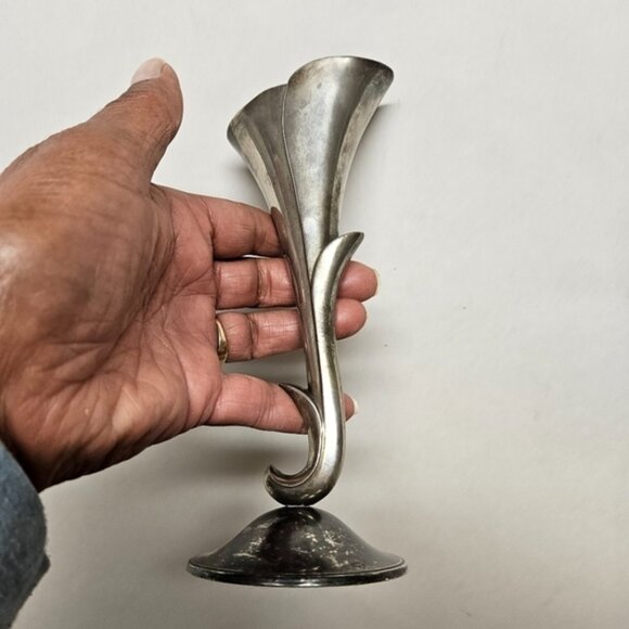 VintageAntique Lidco Silverplated Flute Bud Vase - Picture 2 of 4